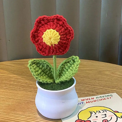 🌹 Mini Artificial Potted Rose Plant – Realistic Flower Bonsai in Decorative Vase for Home & Event Décor 🌹