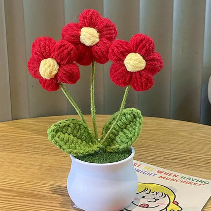 🌹 Mini Artificial Potted Rose Plant – Realistic Flower Bonsai in Decorative Vase for Home & Event Décor 🌹