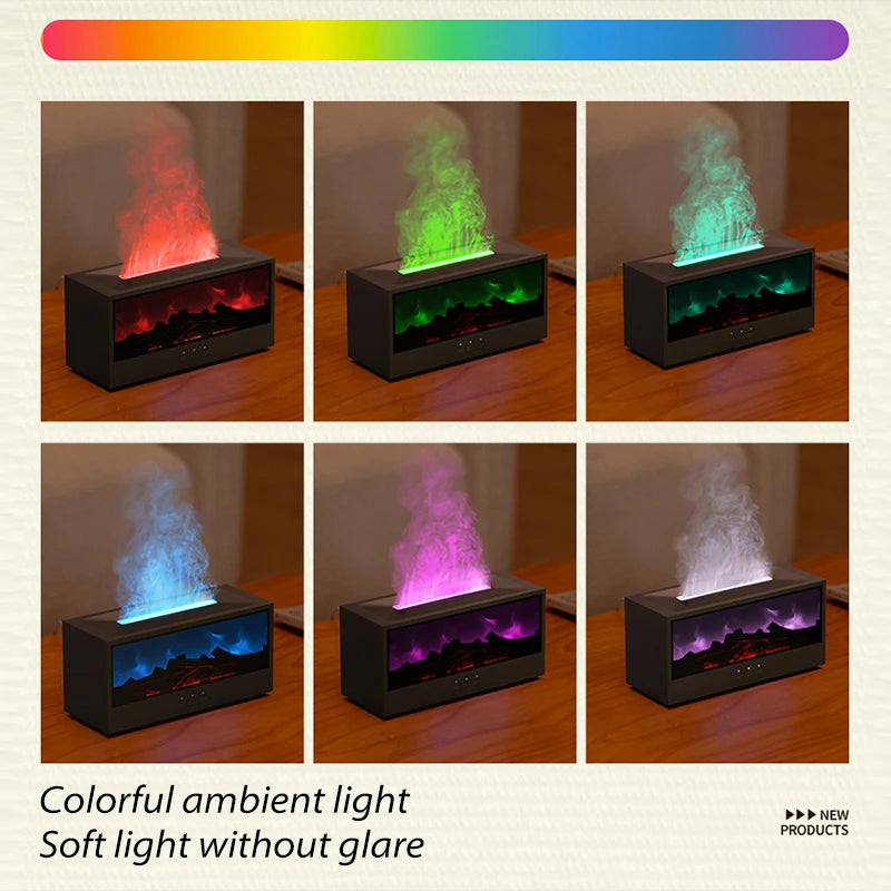 🔥 KINSCOTER 150ml Flame Humidifier & Essential Oil Diffuser – Ultrasonic Aromatherapy Machine with Remote Control, Fireplace Night Light, and Auto Shut-Off 🔥