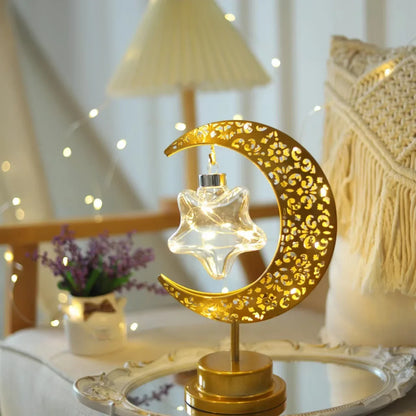 Best IEEYEEY Moon LED Night Light – Ramadan & Eid Mubarak Decorative Lamp | Battery Operated Metal Atmosphere Light