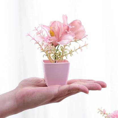 Artificial Flower Potted Plant, Used Year-Round For Home, Bedroom, Study, Office Desktop Shelf Decoration
