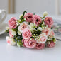 🌹 15-Head Silk Rose Bouquet – Artificial Flower Arrangement for Weddings, DIY Crafts & Home Decor 🌹