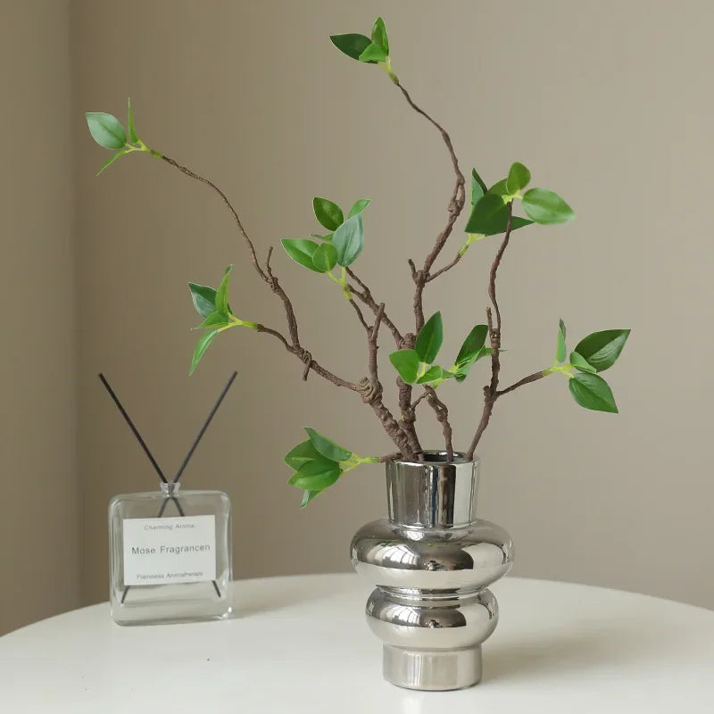 🪵 Artificial Withered Tree Branches with Silk Flowers – Rustic Indoor Decor for Weddings, Parties & Home Styling 🪵