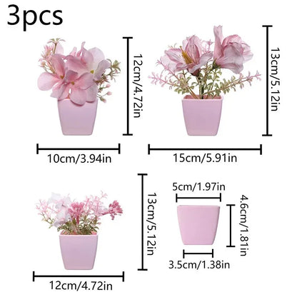 Artificial Flower Potted Plant, Used Year-Round For Home, Bedroom, Study, Office Desktop Shelf Decoration