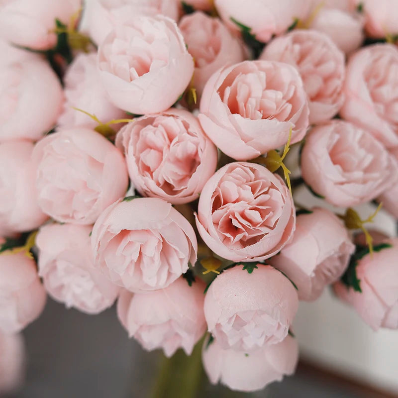 🌸 27-Head Artificial Pink Rose & Peony Silk Flower Bouquet – Elegant Faux Floral Arrangement for Weddings, Parties & Home Decor 🌸