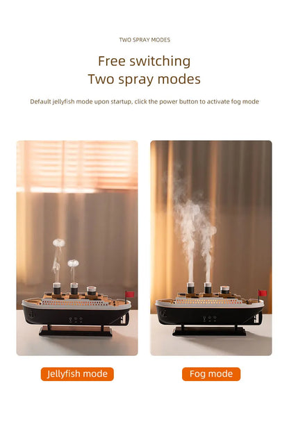 Retro Boat Air Humidifier & Ultrasonic Aromatherapy Diffuser