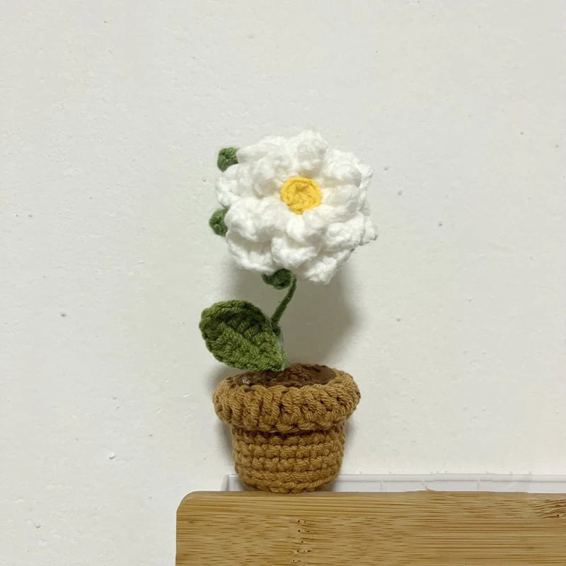 🌹 Mini Artificial Potted Rose Plant – Realistic Flower Bonsai in Decorative Vase for Home & Event Décor 🌹