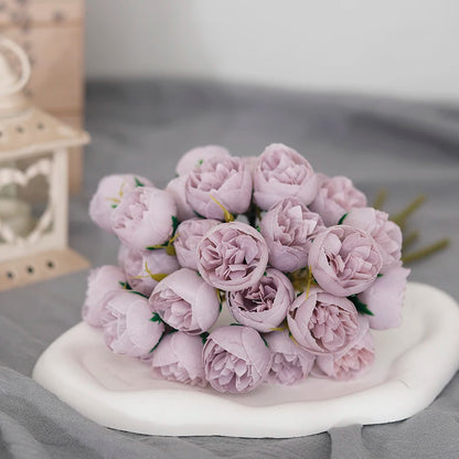 🌸 27-Head Artificial Pink Rose & Peony Silk Flower Bouquet – Elegant Faux Floral Arrangement for Weddings, Parties & Home Decor 🌸